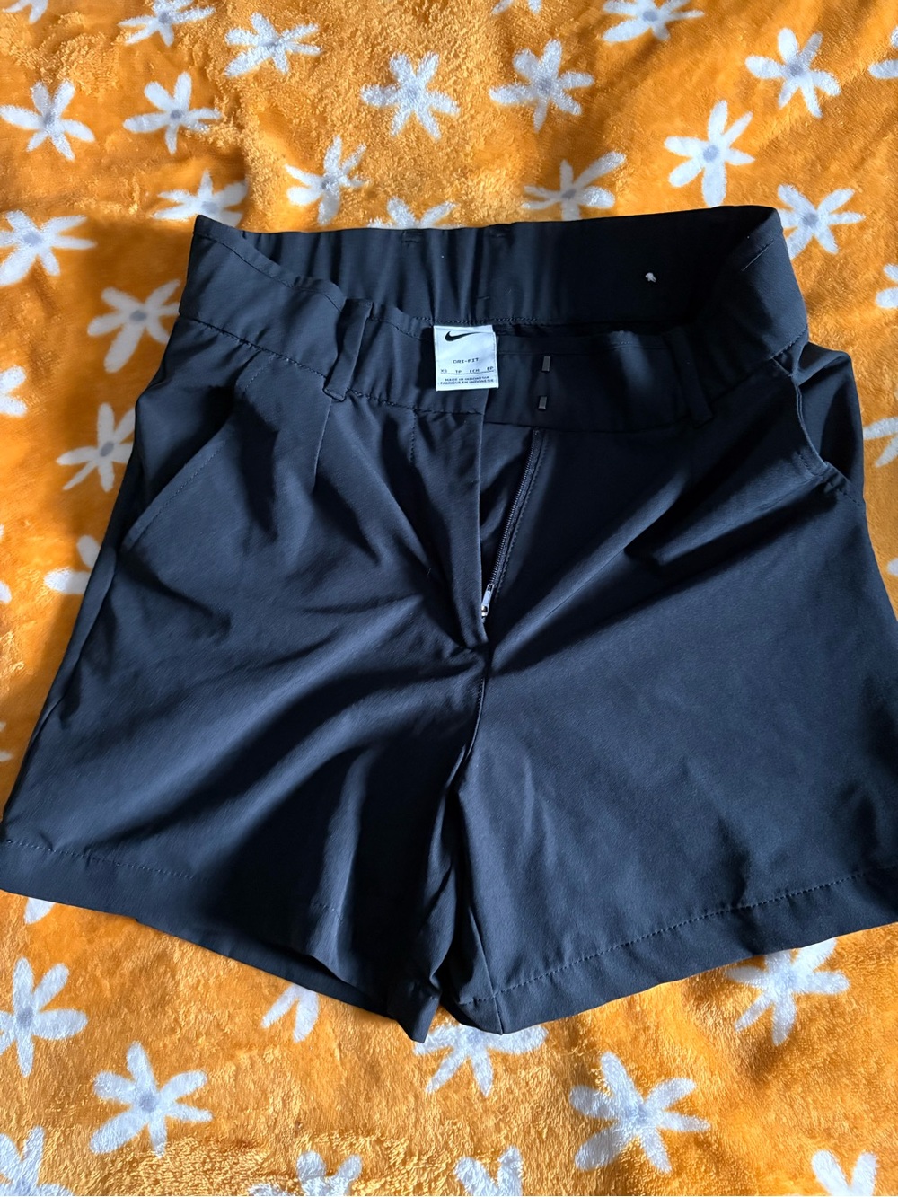 Nike Women's Black Athletic Shorts with Zip Fly